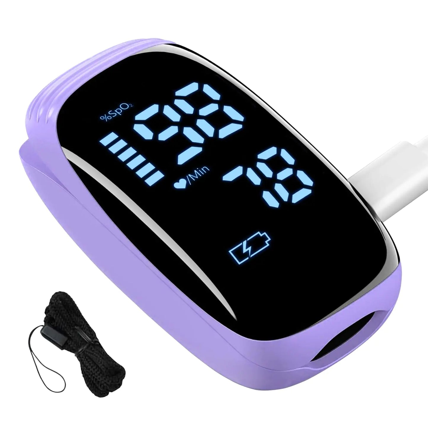 Rechargeable Pulse Oximeter Oximeter Rechargeable Oximeter Pulse Oximeter Pulse Oximeter Fingertip Accurate Fast SpO2 Reading (Purple