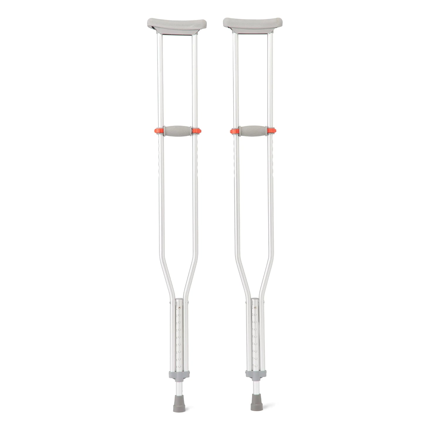 Medline Lightweight Aluminum Red Dot Crutches for Patients 5’10”–6’6” Tall Walking Aid for Adults & Seniors with 300 lbs. Weight Capacity