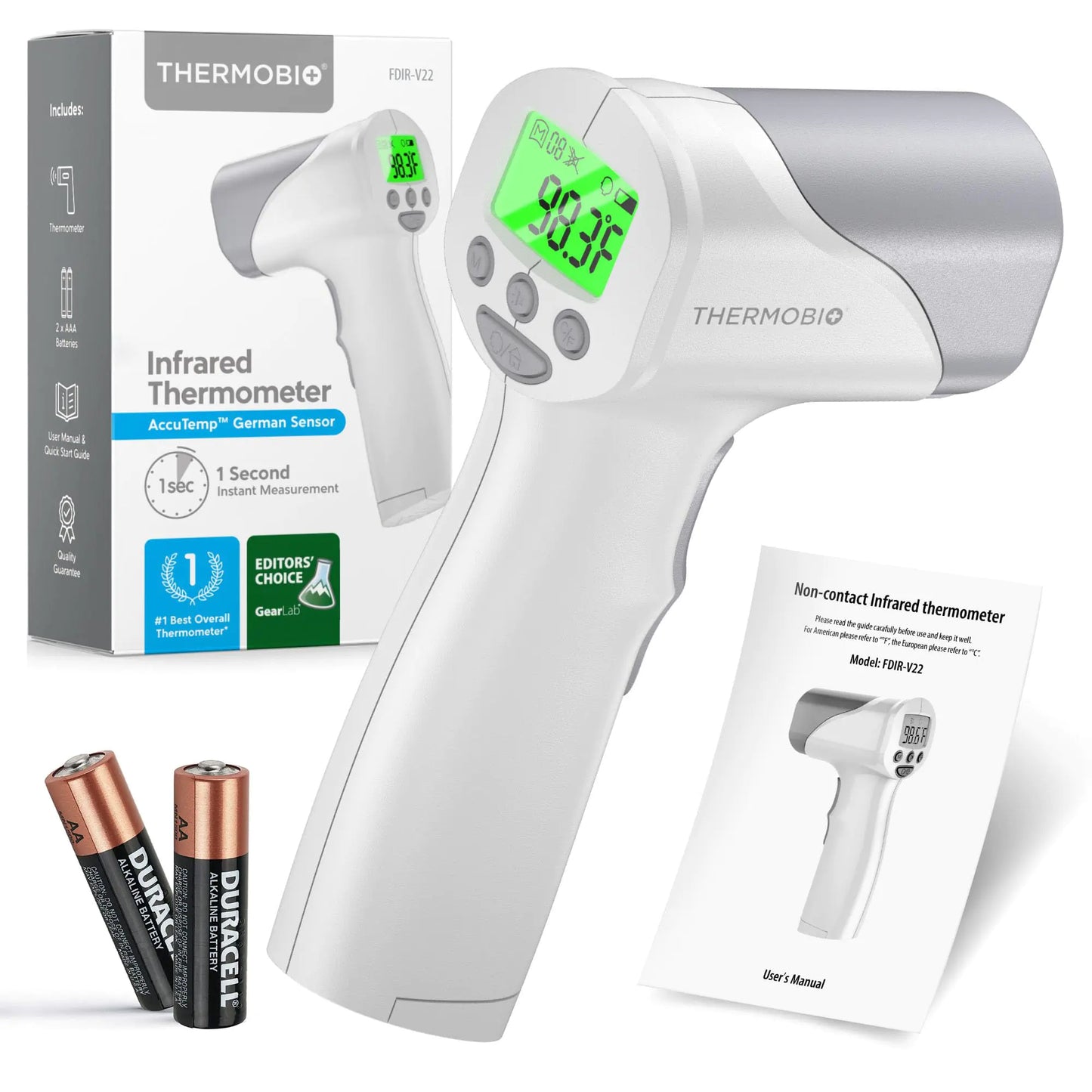 Medical Grade FSA HSA Approved Heavy Duty Touchless Infrared Forehead Thermometer for Adults & Baby Digital Thermometer Gun 1s Instant Results